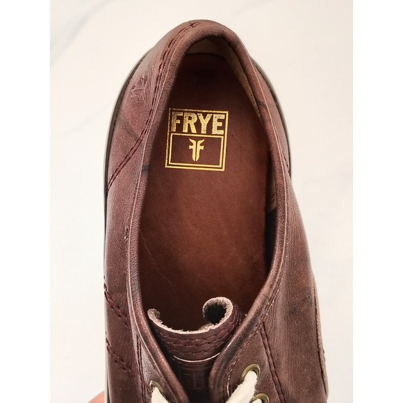 Frye Leather Sneakers Betty Low Lace Shoe Women'sSize 7.5 Brown Casual - Picture 2 of 11